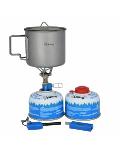 SPARTAN STOVE KIT - TITANIUM 550 + ION STOVE + 2 100G FUEL + SPARKLER